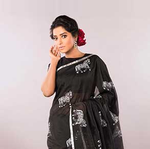 Ajrakh Block Print Sarees