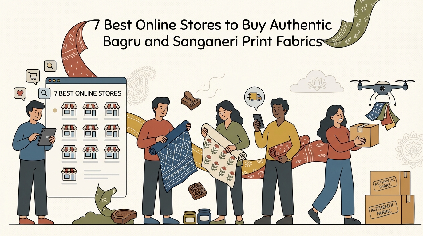 7 Best Online Stores to Buy Authentic Bagru and Sanganeri Print Fabrics